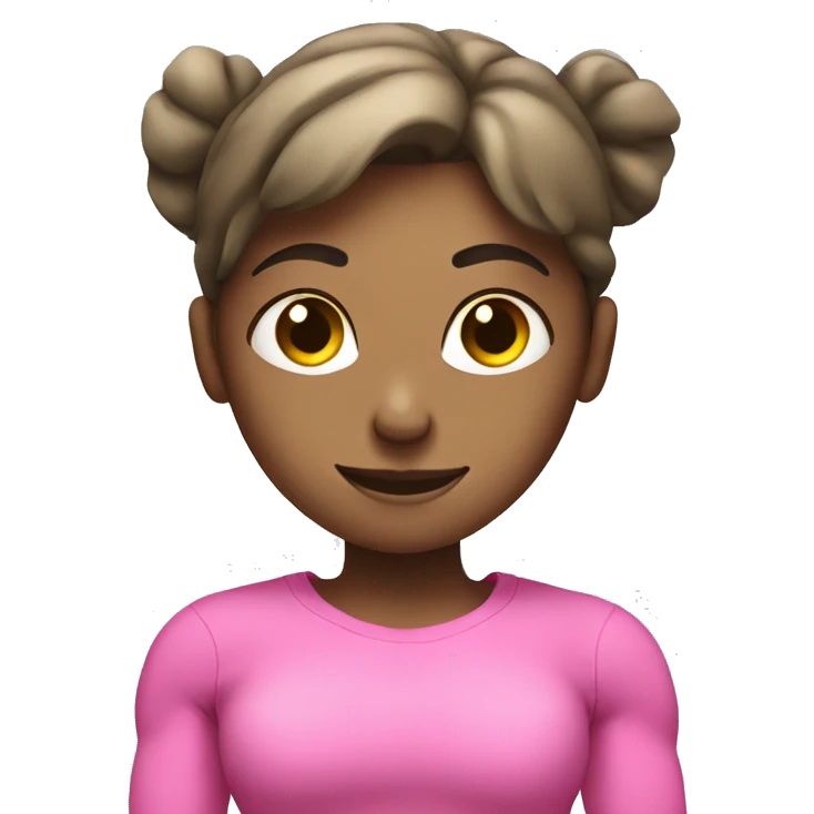 White skin woman lifting weights wearing pink emoji