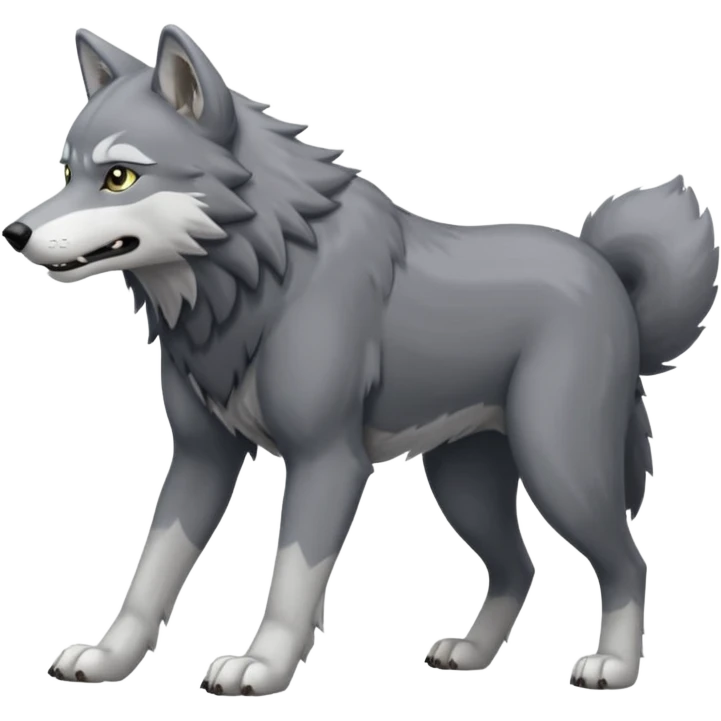 Toony Ginga Nagareboshi Gin/Silver Fang the wolf (full body) (feral) (4 legs) (canine) emoji