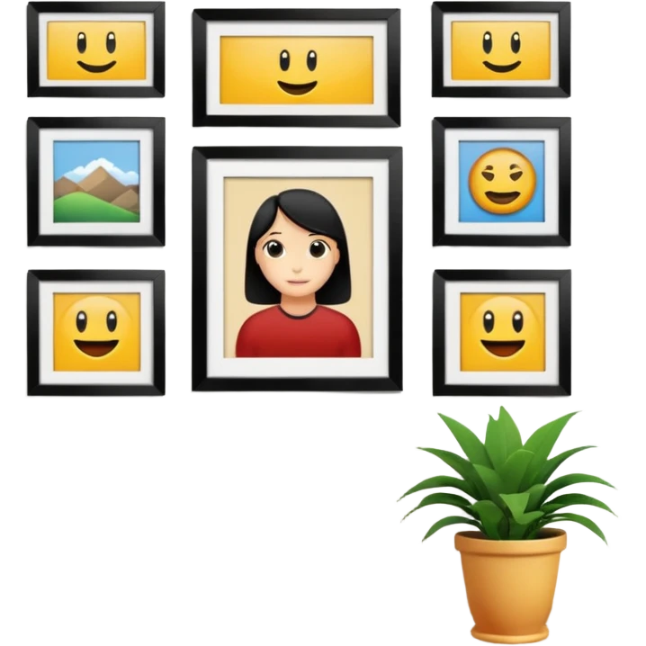 a girly multiple framed photos emoji