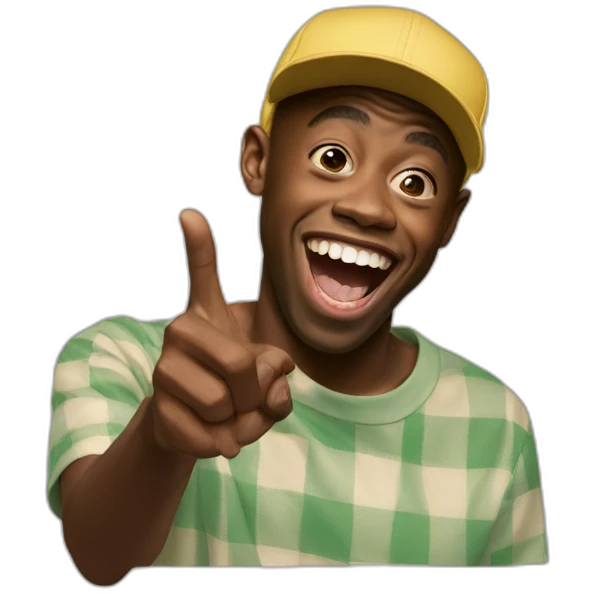 tyler the creator laughing pointing finger emoji