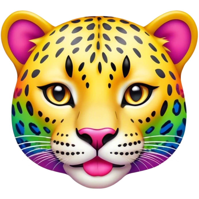 Lush lips with rainbow colored leopard print emoji
