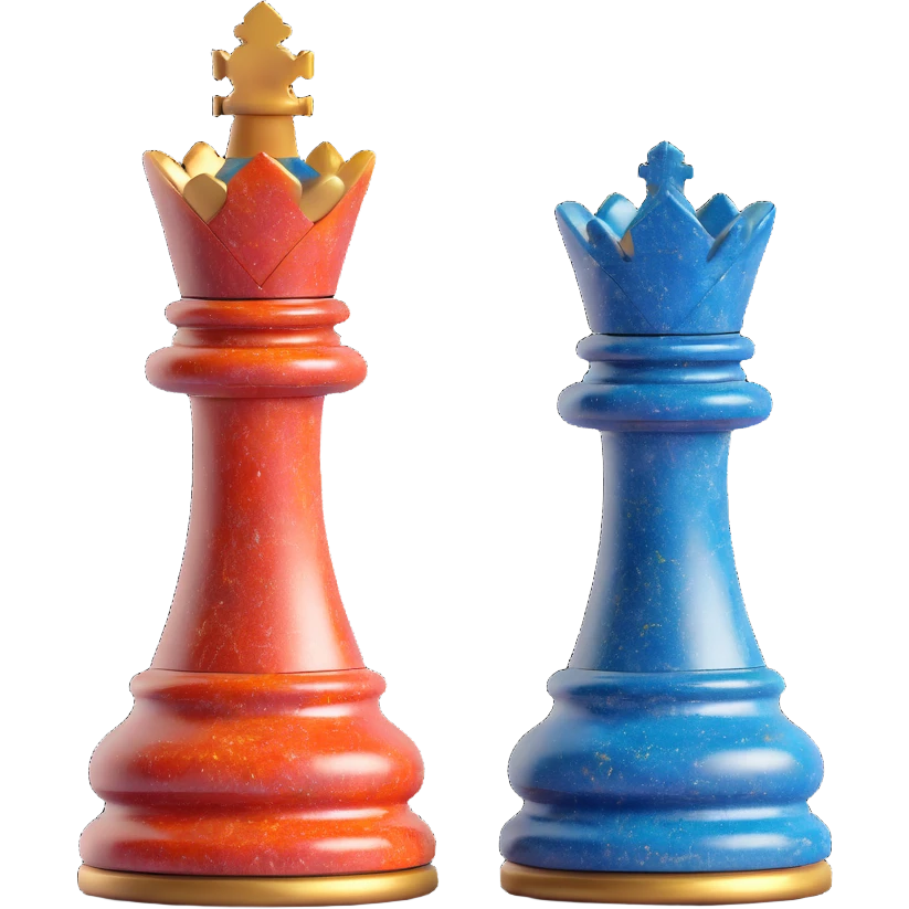 Enhance the sophisticated 3D detailed queen chess piece by adding more vibrant and varied mineral colors to the flecks, maintaining the elegant and intricate look, with no background. emoji