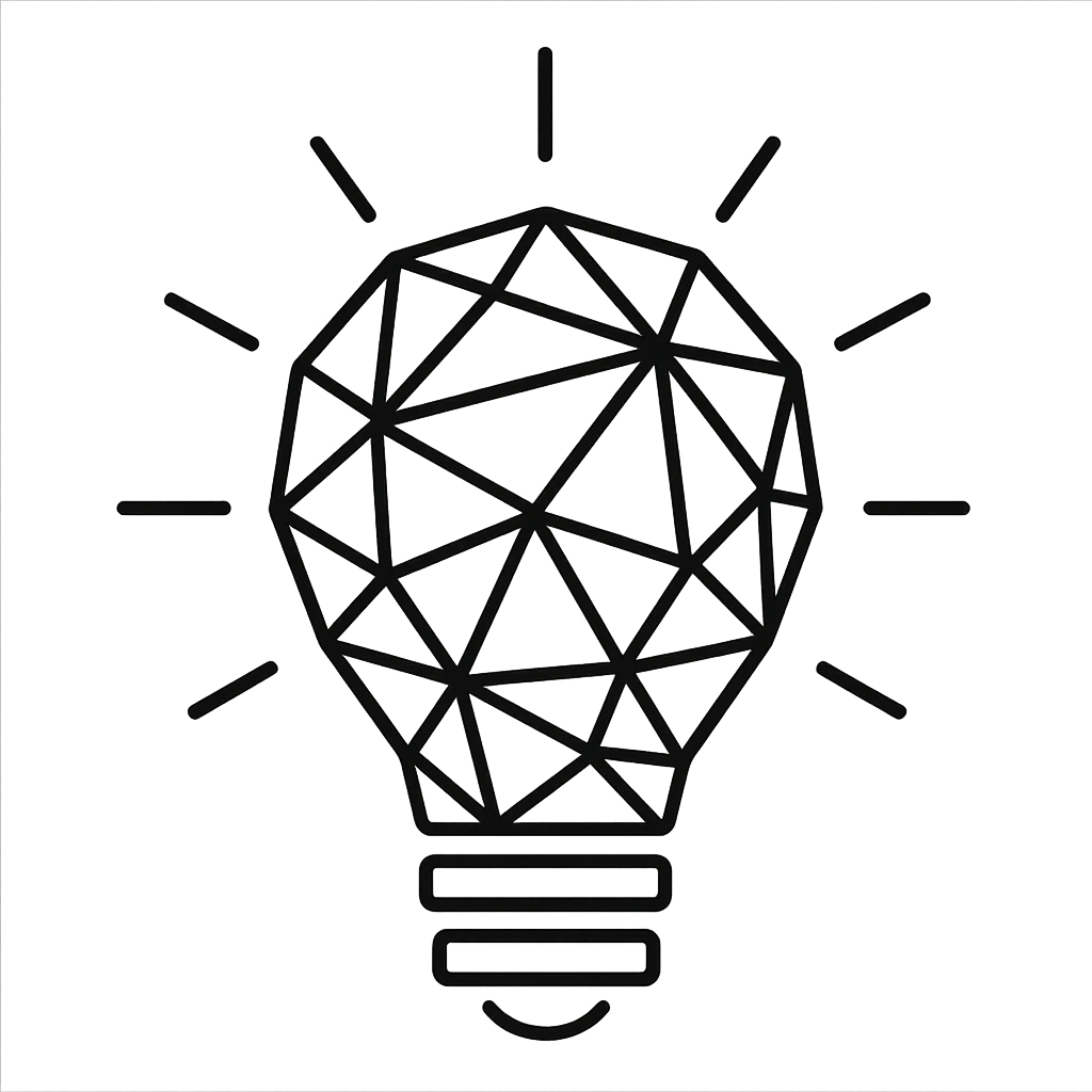 A geometric light bulb icon representing an idea emoji