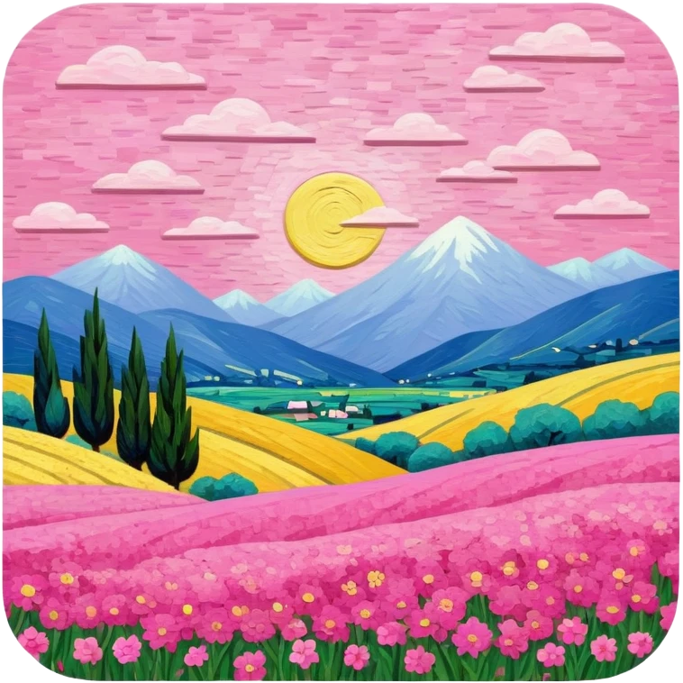 van gogh style abstract SPAM  meat flowers landscape emoji