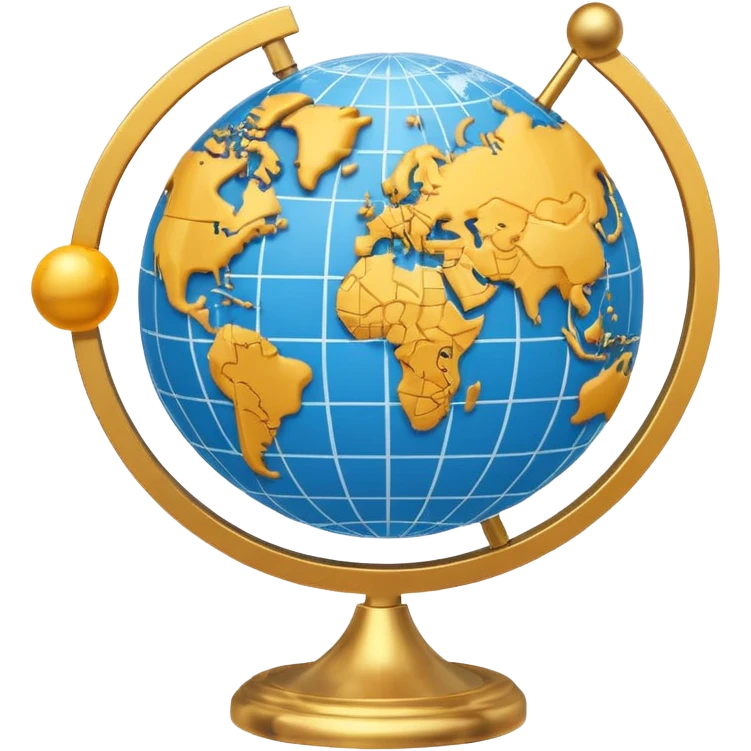 Minimal 3D emoji style stock chart combined with globe, international stocks icon, financial market symbol, neutral colors, clean shading, professional look, transparent background, no flags, no brand logos emoji