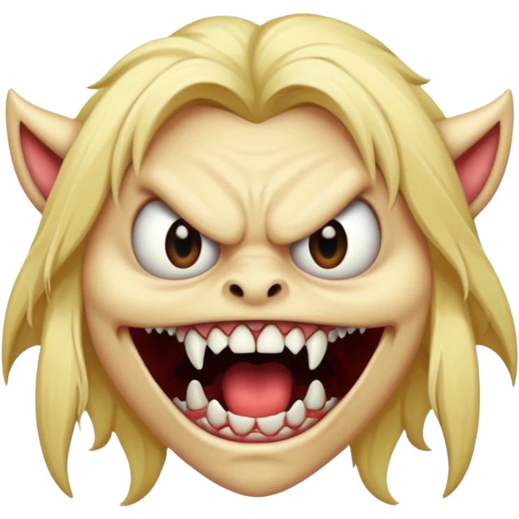 scary blonde monster big teeth scary eyes emoji