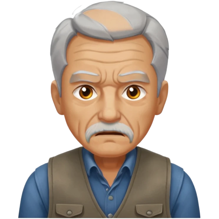 aggressive old guy in vest emoji