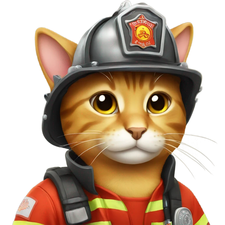 Firefighter cat emoji