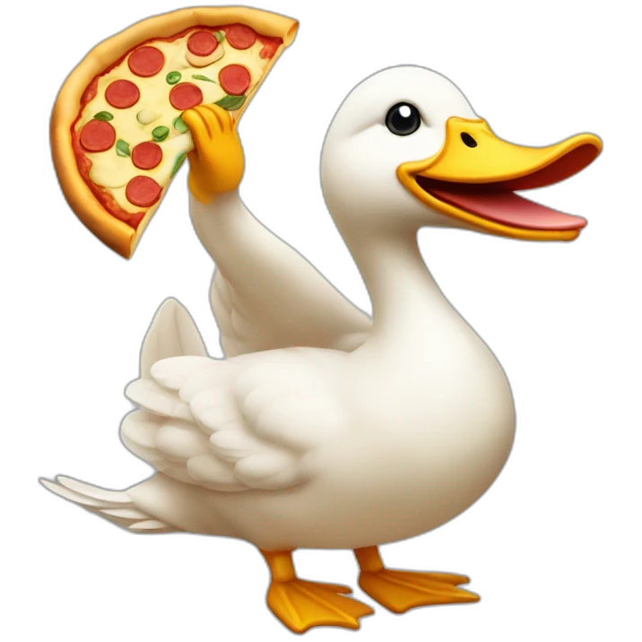 canard qui mange une pizza emoji