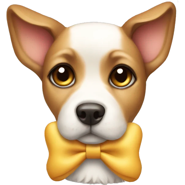 Cute dog with bow emoji