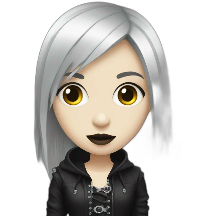 goth-metal chick emoji