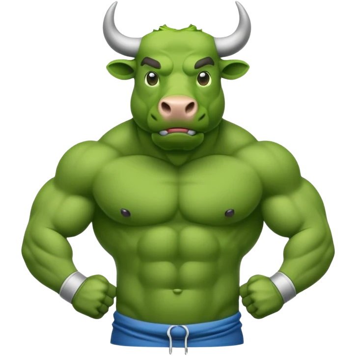 Green bull with clothes emoji