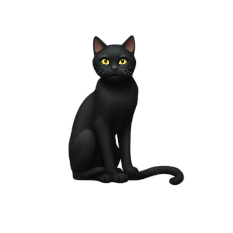 Chat noir et chat noir et blanc emoji