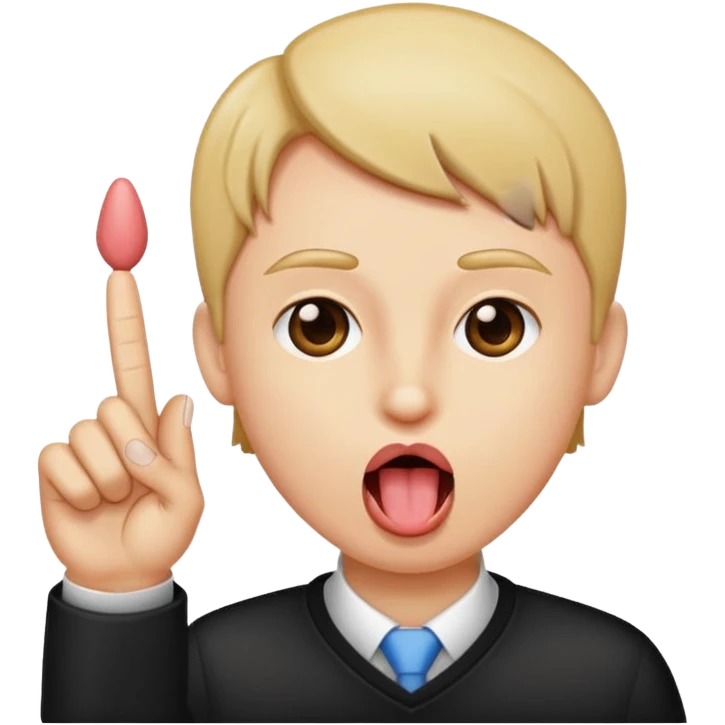 Sticking tongue out between pointer and middle finger  emoji