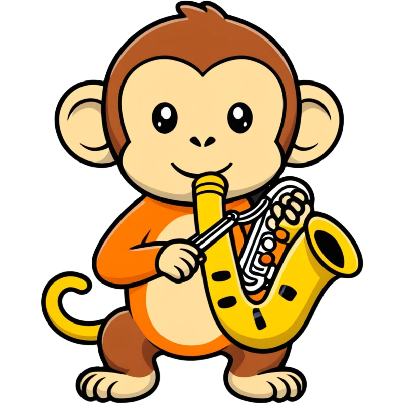 Monkey playing saxophone  emoji