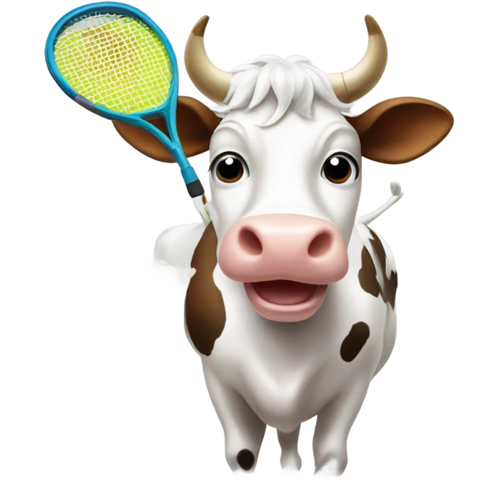 Cow with Tennis emoji