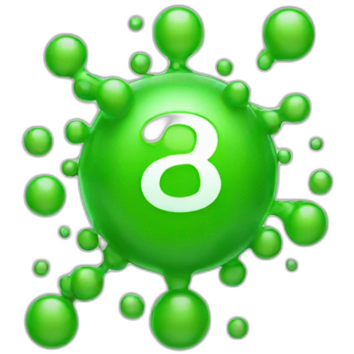 A green bubbly math plus symbol emoji