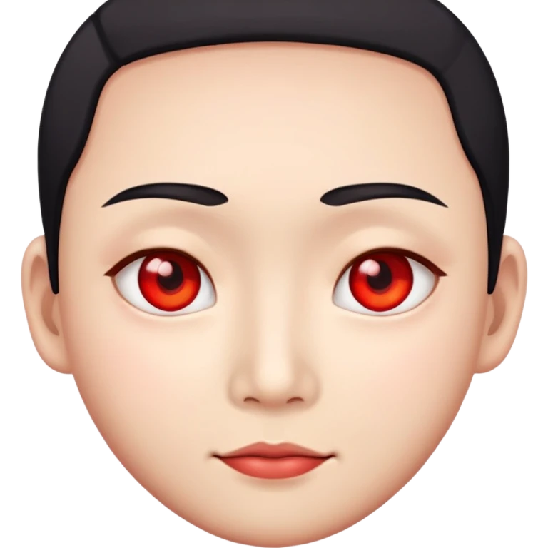 Create an emoji of a Chinese person with red eyes emoji