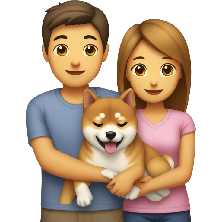 father-mother-daughter-son-shibainu-dog emoji