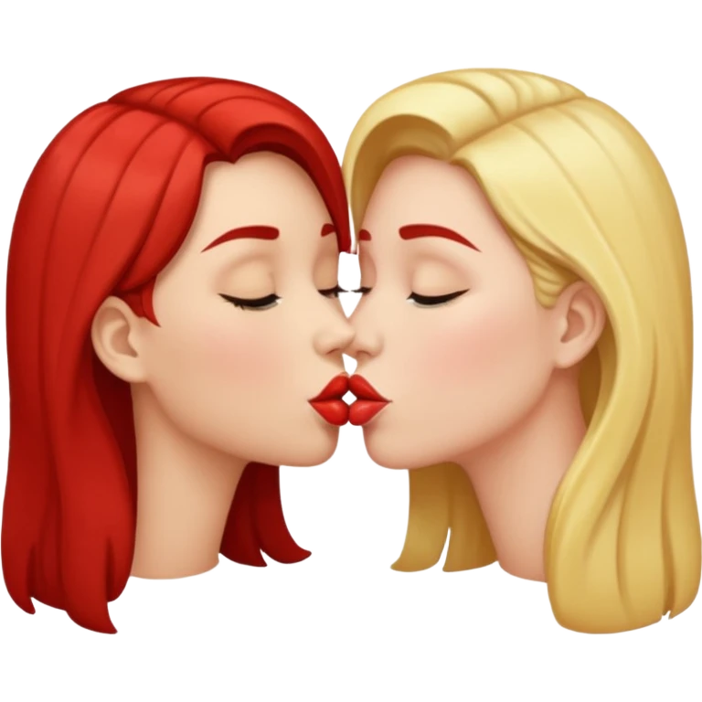 woman kissing another woman on the mouth emoji