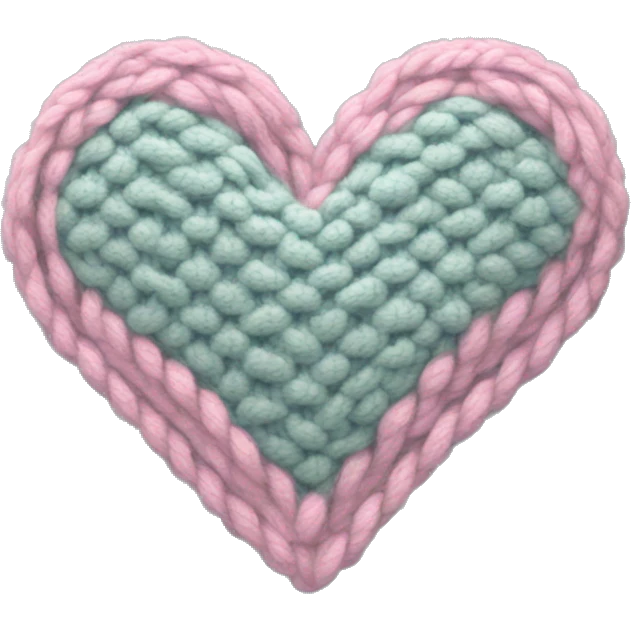 Pastel knit heart emoji