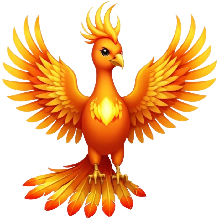  A majestic firebird that radiates the energy of the sun, wings burning like solar flares, solar phoenix  emoji