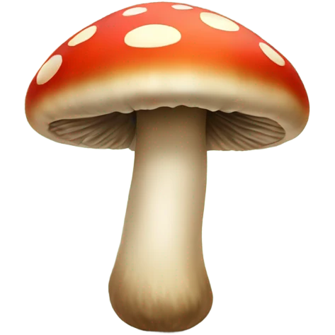 Mushroom with 2 arms and 2 legs and a face emoji