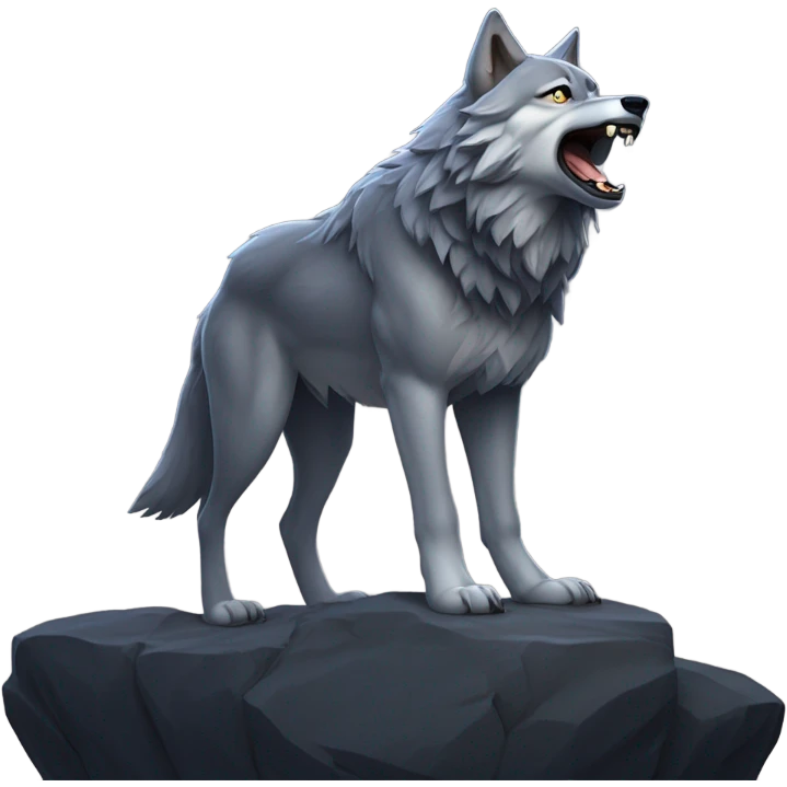 alpha wolf howling emoji