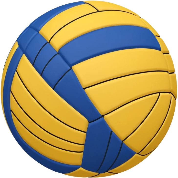 Pelota de voley azul amarillo y blanco emoji