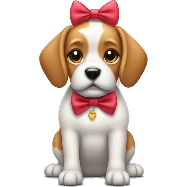 Dog wearing a bow emoji