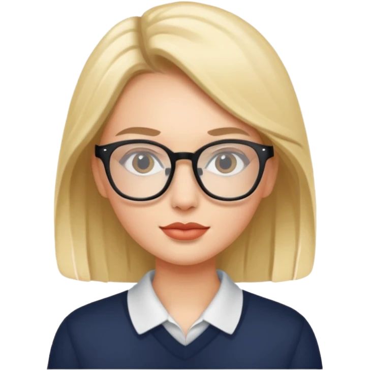 model wearing glasses emoji