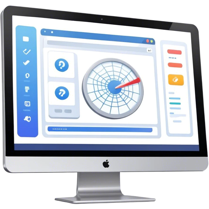 Create an emoji for UX/UI design. Show a monitor or tablet with a web interface mockup displayed on the screen. Use modern, professional colors. Do not include any emojis or smiley faces. Make the background transparent. emoji
