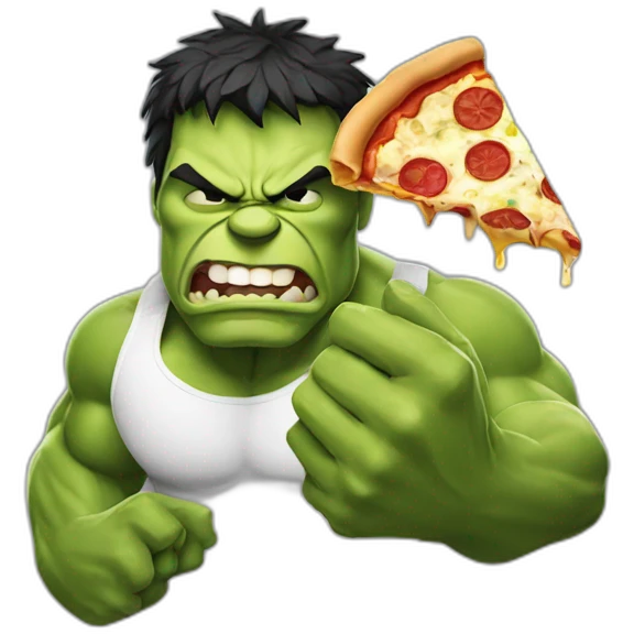 Hulk eat pizza emoji