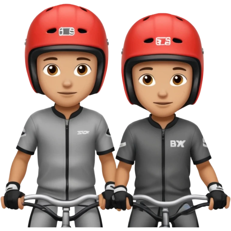 BMX riders with helmets emoji