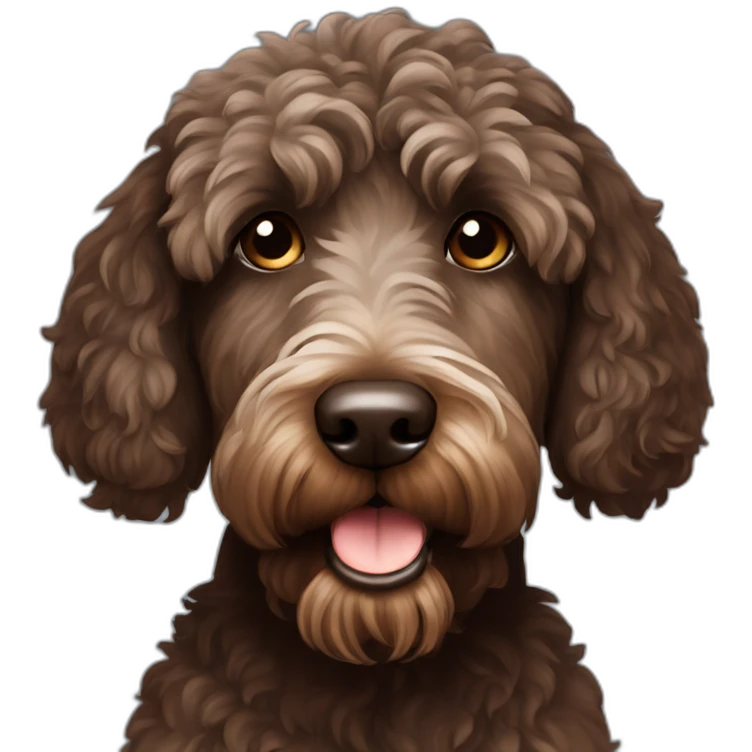 Dark brown Australian labradoodle emoji