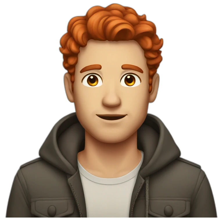 Man with red hair and brown eyes emoji
