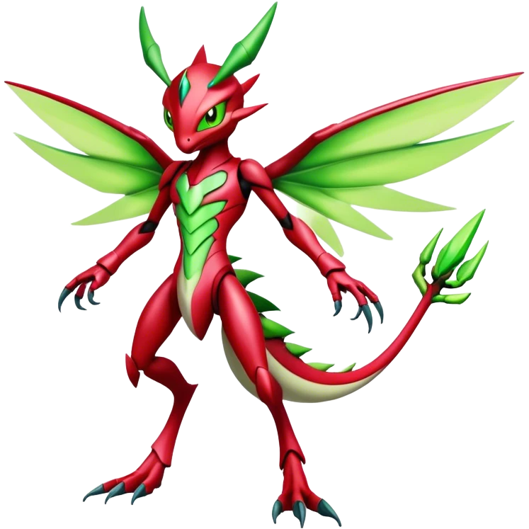  Cool Edgy Shiny Futuristic Ethereal Legendary Scizor-Digimon-Schyther-Flygon-hybrid full body emoji