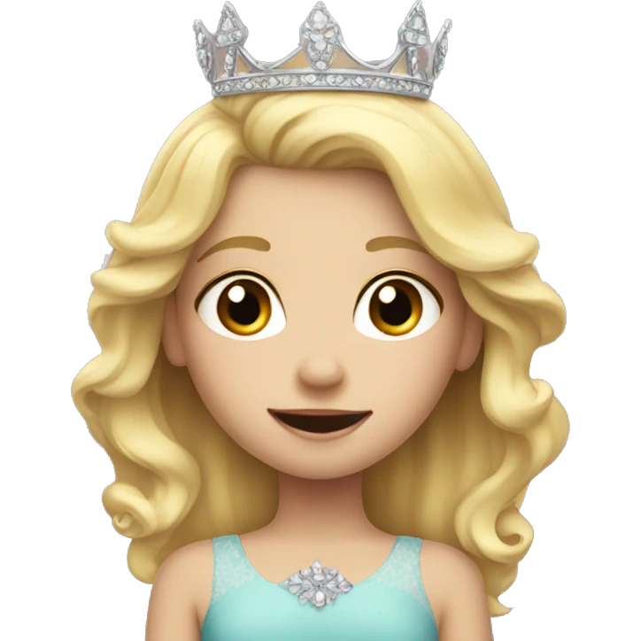Little blonde girl with princess crown emoji