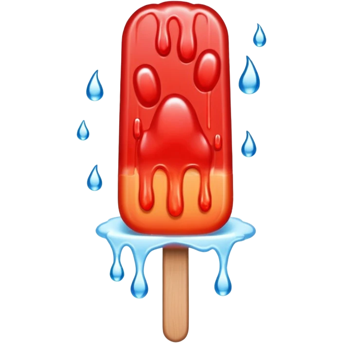 A water ice pop is shaped like a red animal paw and has an ice pop stick at the bottom. emoji
