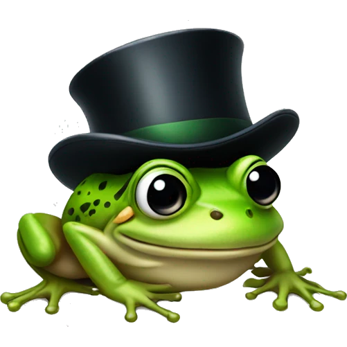 frog with a top hat and monocle emoji