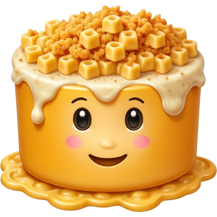 macaroni and cheese with breadcrumbs on top emoji