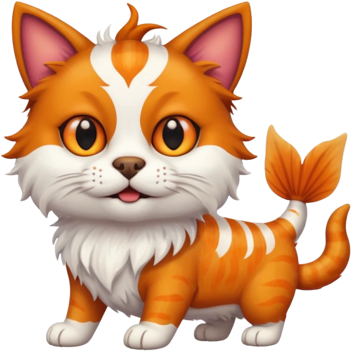 Cat plus a horned fish dog emoji