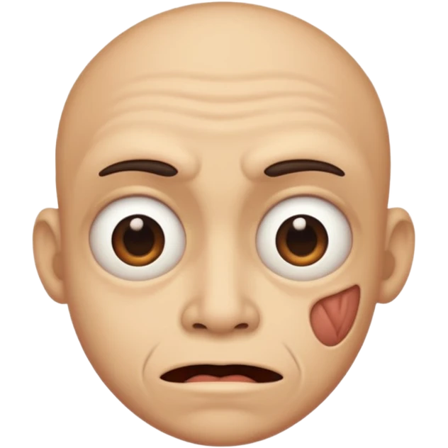 ugly weird face emoji