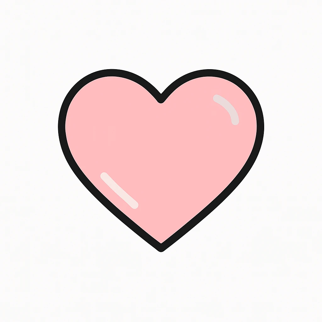 purple heart, flat pink gray style, minimal emoji