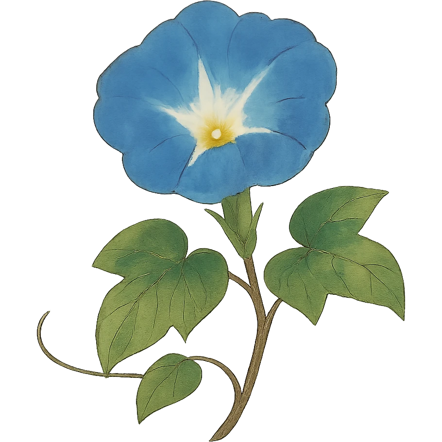 ghibli style morning glory flower emoji