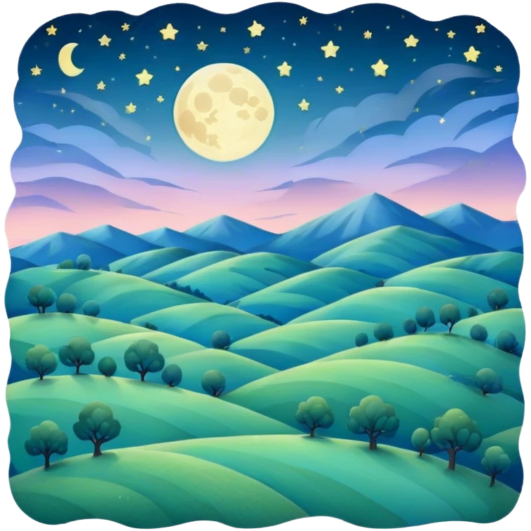  starry night landscape in pastel colors  emoji