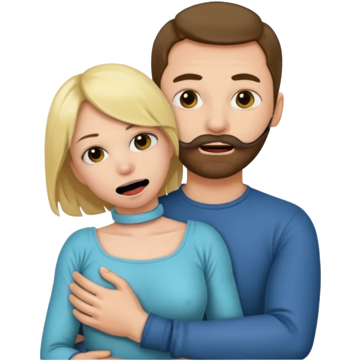 Sexy girl being gagged by man emoji
