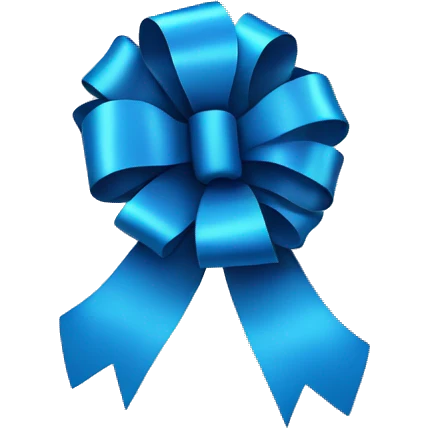blue ribbon with bow emoji