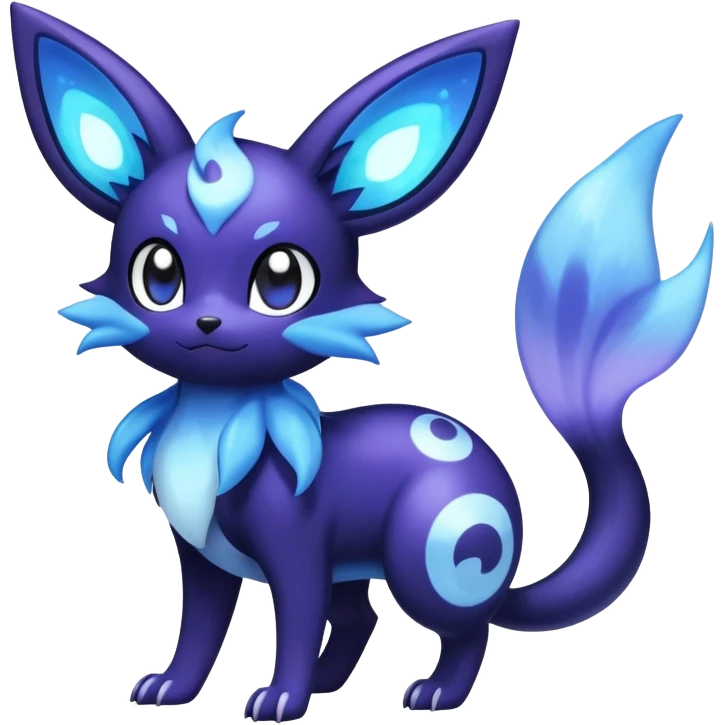 Nebulae Noibat-Meowstic-Umbreon-Fakémon-hybrid-creature (full body)  emoji