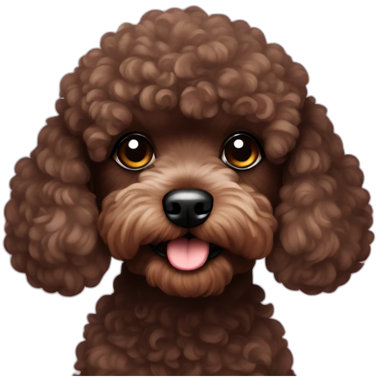 Dark brown toy poodle halloween emoji